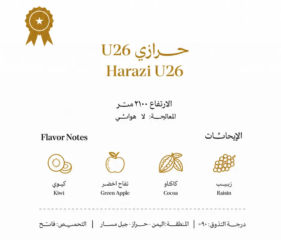 بن أخضر مختص – حرازي (لا هوائي) (حرازي U   كيوي - تفاح اخضر - كاكاو - زبيب)