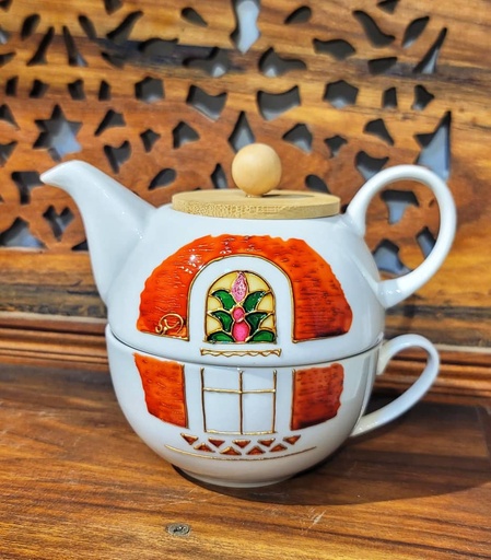 ابريق  سيراميك مع كوب مرسوم Durar 